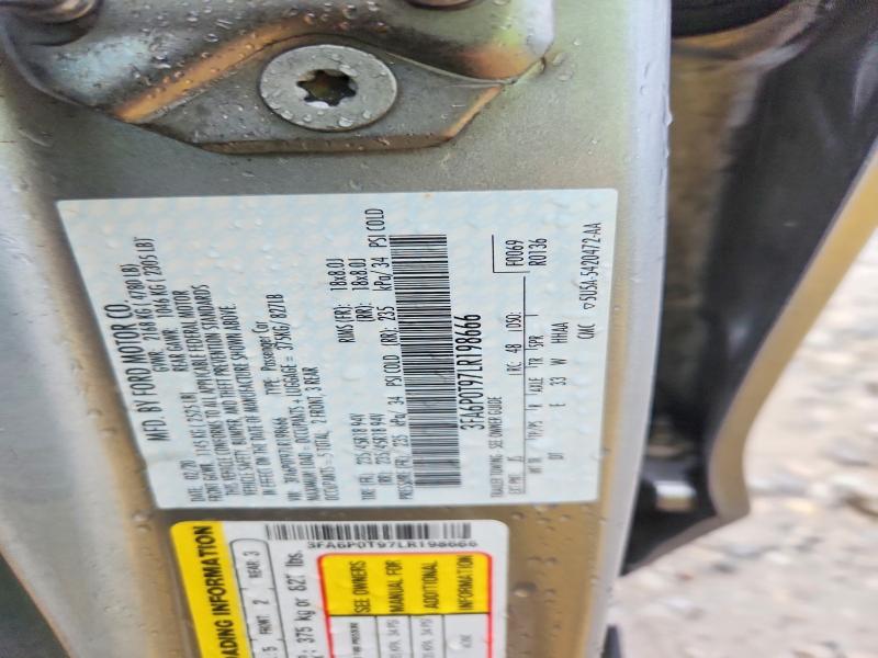 Продаж на аукціоні авто 2020 Ford Fusion, vin: 3FA6P0T97LR198666, номер лоту: 67786006