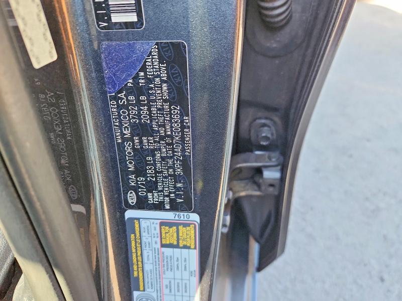 67666146 :رقم المزاد ، 3KPF24AD7KE083692 vin ، 2019 Kia Forte مزاد بيع