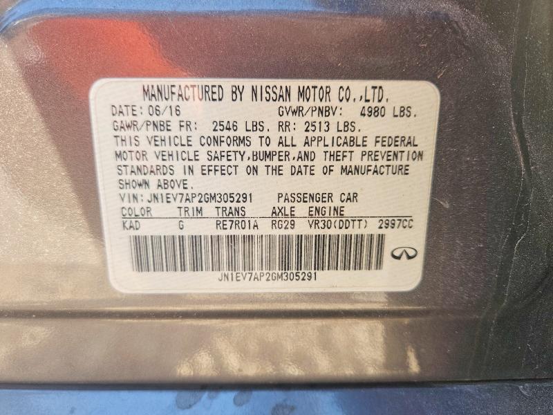 Aukcja sprzedaży 2016 Infiniti Q50, vin: JN1EV7AP2GM305291, numer aukcji: 70270186