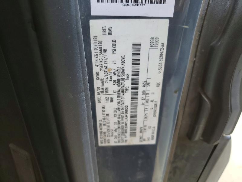61141596 :رقم المزاد ، 1FTBR3X81LKA56033 vin ، 2020 Ford Transit مزاد بيع