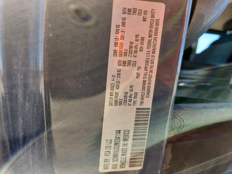 Продаж на аукціоні авто 2021 Ram Promaster 3500, vin: 3C6MRVJG3ME541144, номер лоту: 66550186