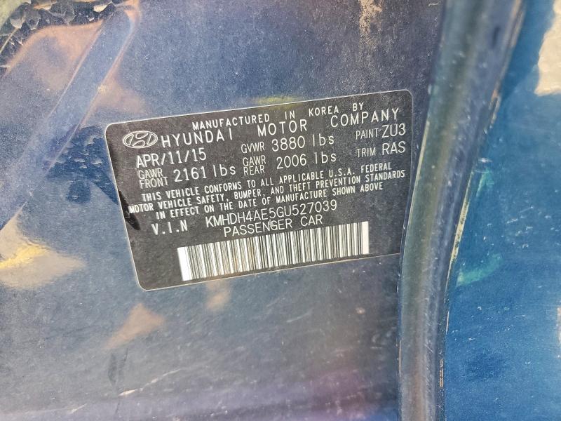 Продажа на аукционе авто 2016 Hyundai Elantra, vin: KMHDH4AE5GU527039, номер лота: 70366336