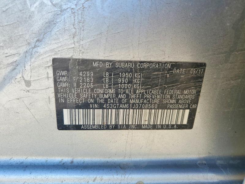 Aukcja sprzedaży 2018 Subaru Impreza, vin: 4S3GTAM61J3708560, numer aukcji: 68384576