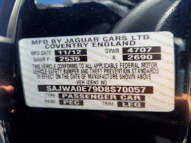 2013 Jaguar Xf მანქანა იყიდება აუქციონზე, vin: SAJWA0E79D8S70057, აუქციონის ნომერი: 69894296