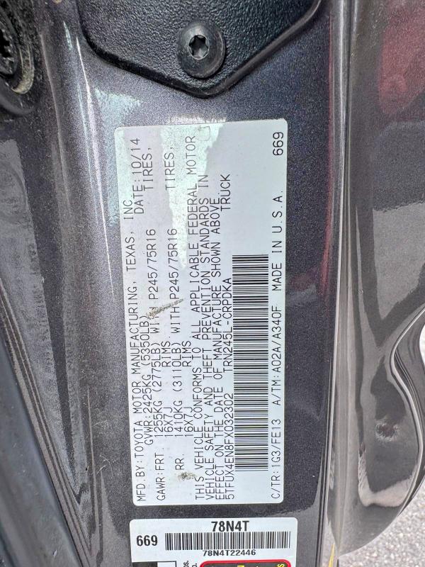 Aukcja sprzedaży 2015 Toyota Tacoma, vin: 5TFUX4EN8FX032302, numer aukcji: 71247166