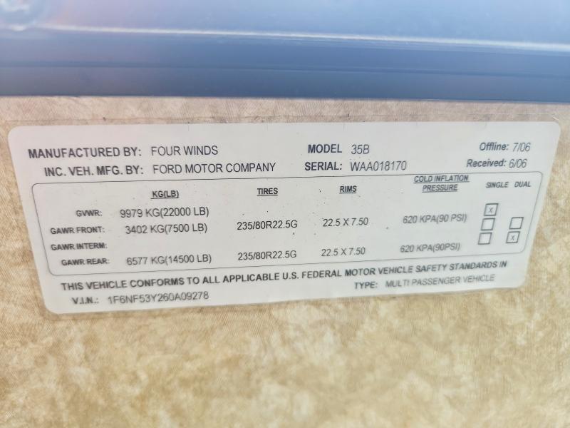 68880346 :رقم المزاد ، 1F6NF53Y260A09278 vin ، 2006 Ford F550 مزاد بيع