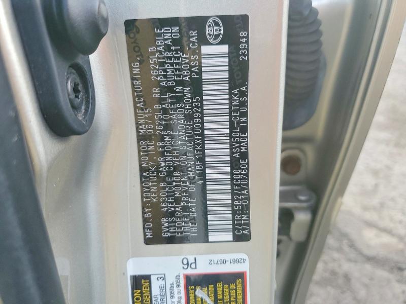 Продажа на аукционе авто 2015 Toyota Camry, vin: 4T1BF1FKXFU099235, номер лота: 68591646