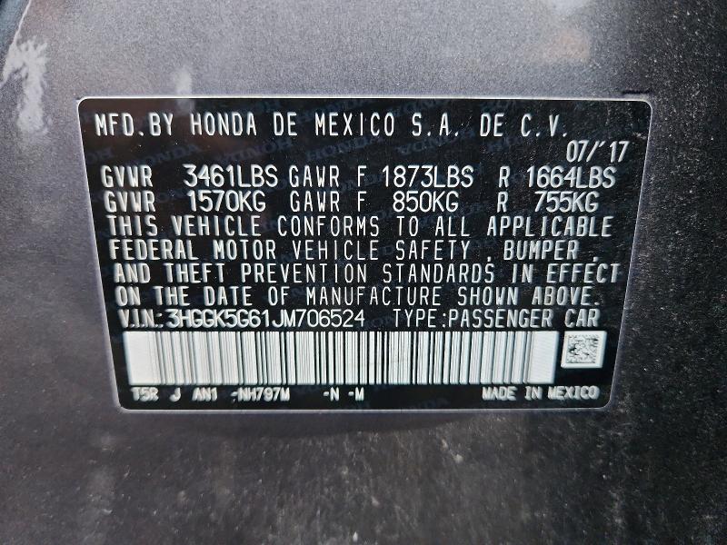 2018 Honda Fit მანქანა იყიდება აუქციონზე, vin: 3HGGK5G61JM706524, აუქციონის ნომერი: 71085976