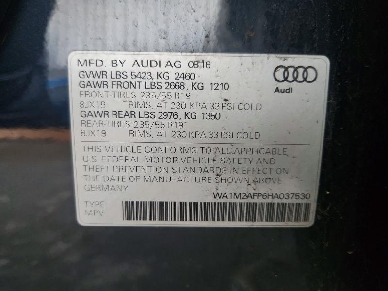 Aukcja sprzedaży 2017 Audi Q5, vin: WA1M2AFP6HA037530, numer aukcji: 69179276