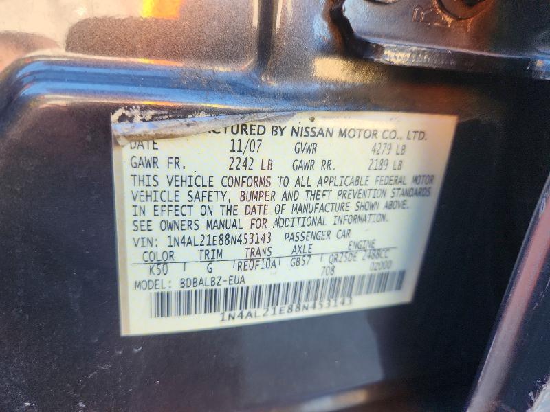 Продажа на аукционе авто 2008 Nissan Altima, vin: 1N4AL21E88N453143, номер лота: 68760206