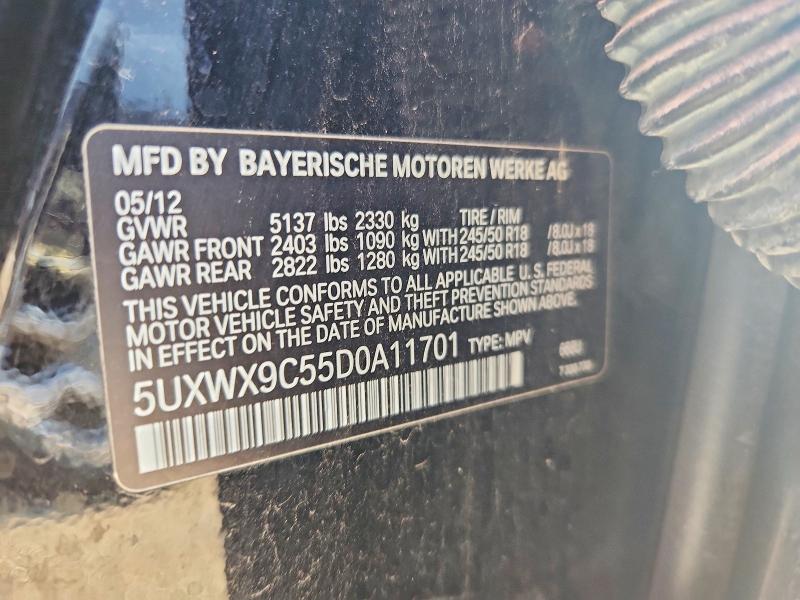 2013 Bmw X3 მანქანა იყიდება აუქციონზე, vin: 5UXWX9C55D0A11701, აუქციონის ნომერი: 67189296