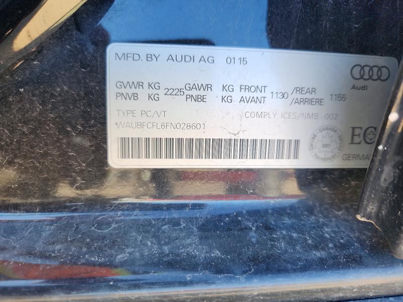 2015 Audi A4 მანქანა იყიდება აუქციონზე, vin: WAUBFCFL6FN028601, აუქციონის ნომერი: 69732346