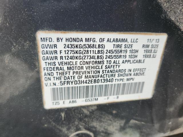 68627136 :رقم المزاد ، 5FRYD3H42EB013940 vin ، 2014 Acura Mdx مزاد بيع