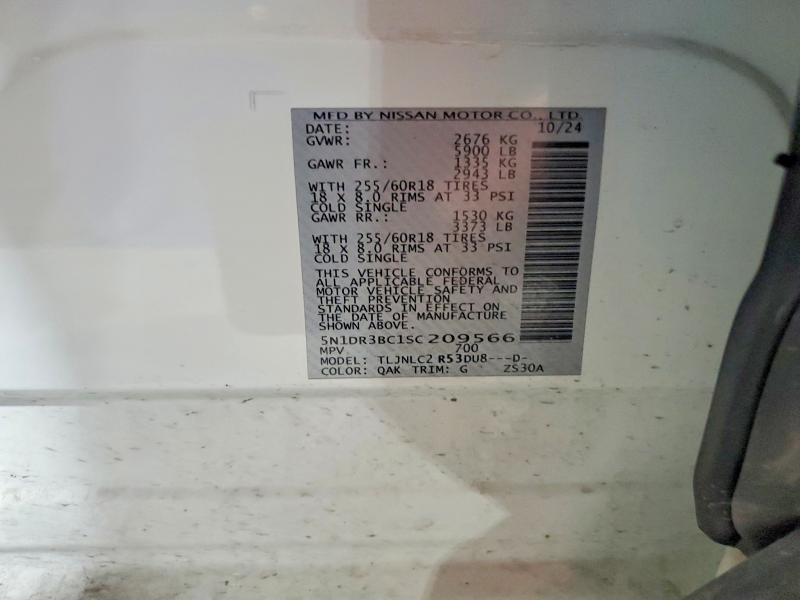 69392276 :رقم المزاد ، 5N1DR3BC1SC209566 vin ، 2025 Nissan Pathfinder مزاد بيع