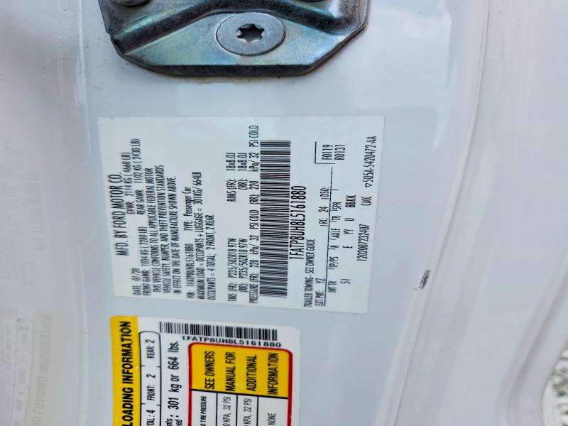 70992956 :رقم المزاد ، 1FATP8UH8L5161880 vin ، 2020 Ford Mustang مزاد بيع