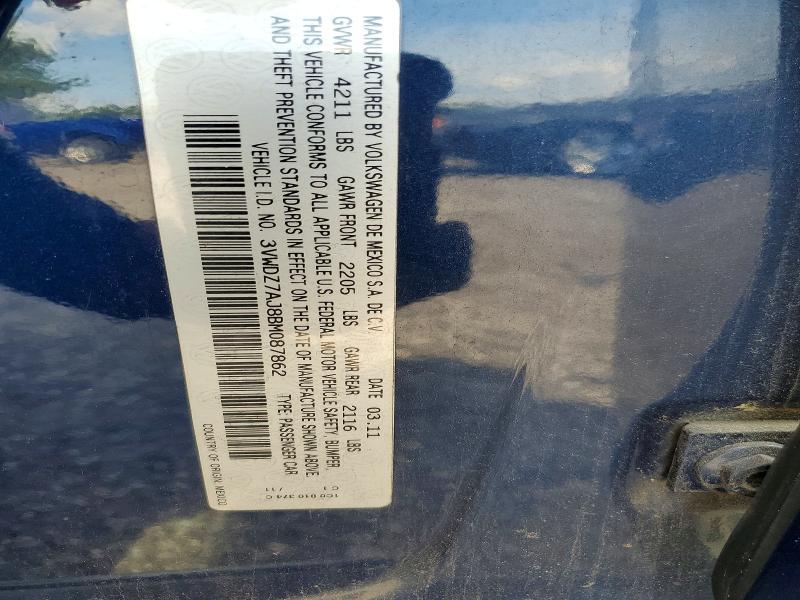 67912796 :رقم المزاد ، 3VWDZ7AJ8BM087862 vin ، 2011 Volkswagen Jetta مزاد بيع