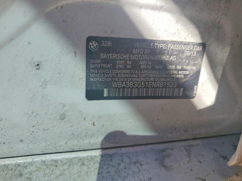 Aukcja sprzedaży 2014 Bmw 328, vin: WBA3B3G51ENR81523, numer aukcji: 70859146