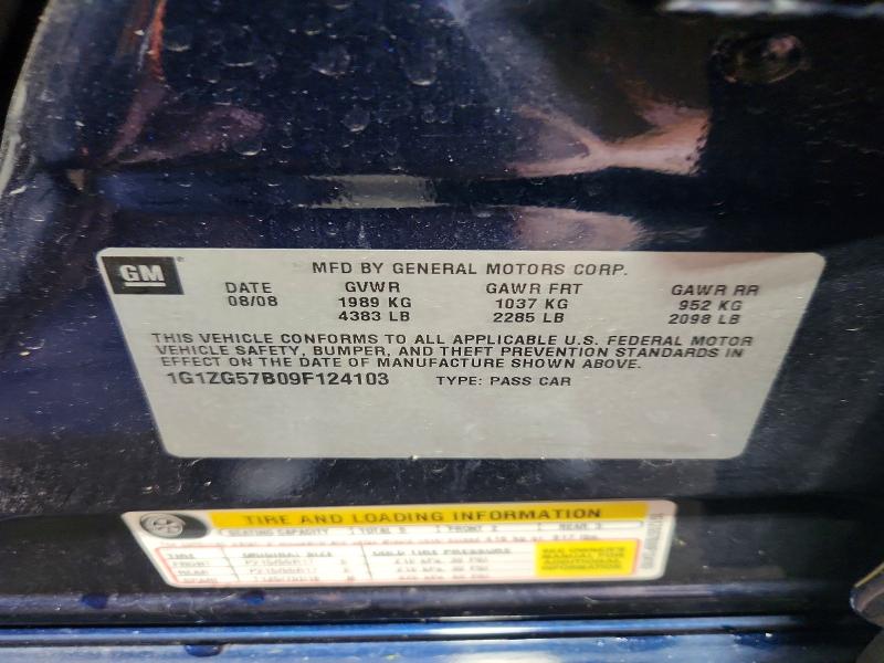 Aukcja sprzedaży 2009 Chevrolet Malibu, vin: 1G1ZG57B09F124103, numer aukcji: 67356546