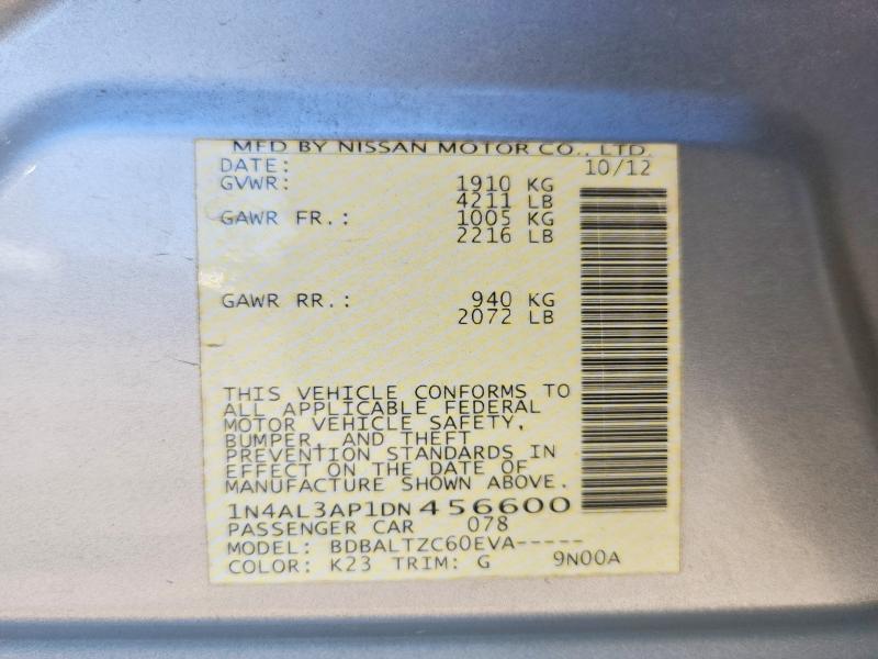 Aukcja sprzedaży 2013 Nissan Altima, vin: 1N4AL3AP1DN456600, numer aukcji: 67799046