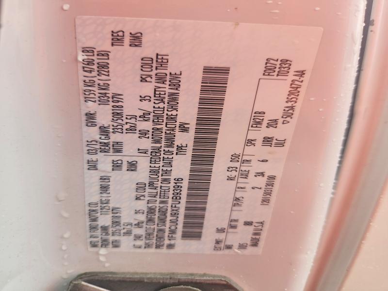 Продажа на аукционе авто 2015 Ford Escape, vin: 1FMCU0J9XFUB93916, номер лота: 69973766