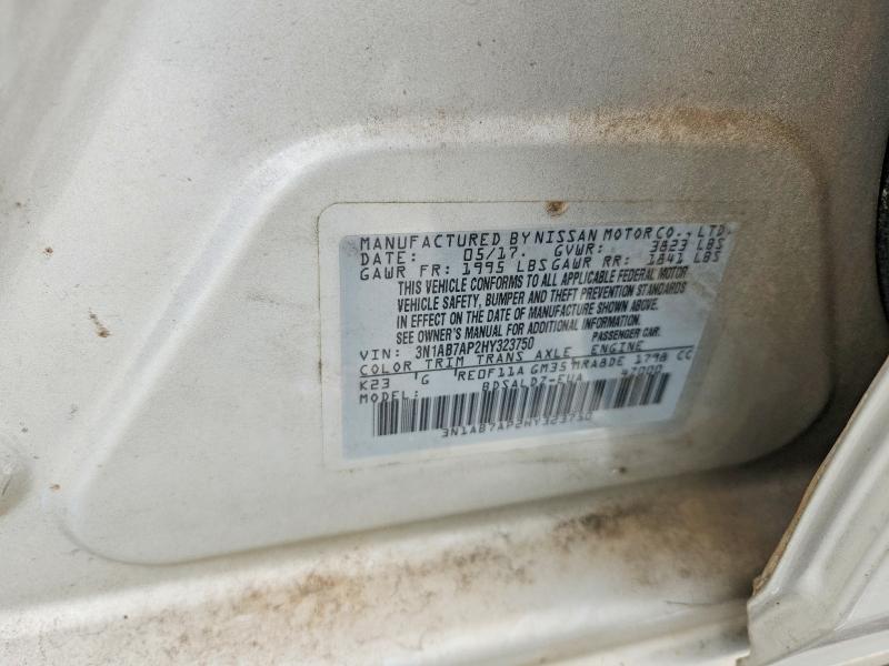 2017 Nissan Sentra მანქანა იყიდება აუქციონზე, vin: 3N1AB7AP2HY323750, აუქციონის ნომერი: 69764396
