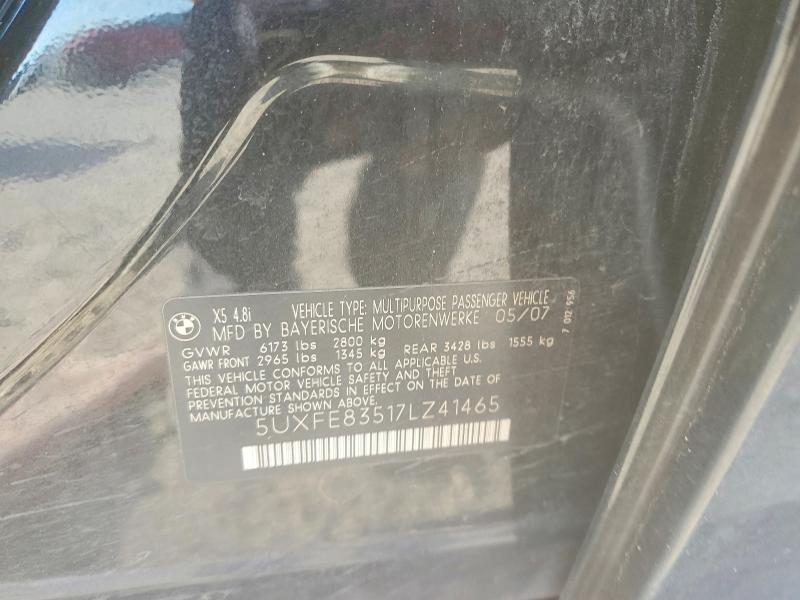 Aukcja sprzedaży 2007 Bmw X5, vin: 5UXFE83517LZ41465, numer aukcji: 70783296