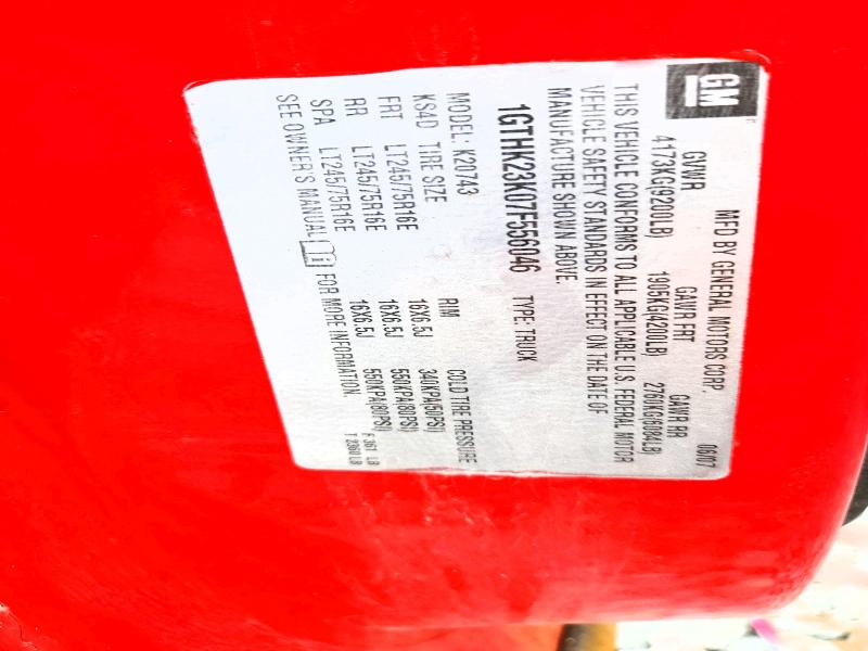 Aukcja sprzedaży 2007 Gmc Sierra, vin: 1GTHK23K07F556046, numer aukcji: 70027766