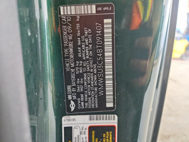 Продаж на аукціоні авто 2011 Mini Cooper, vin: WMWSU3C54BT091407, номер лоту: 69189376