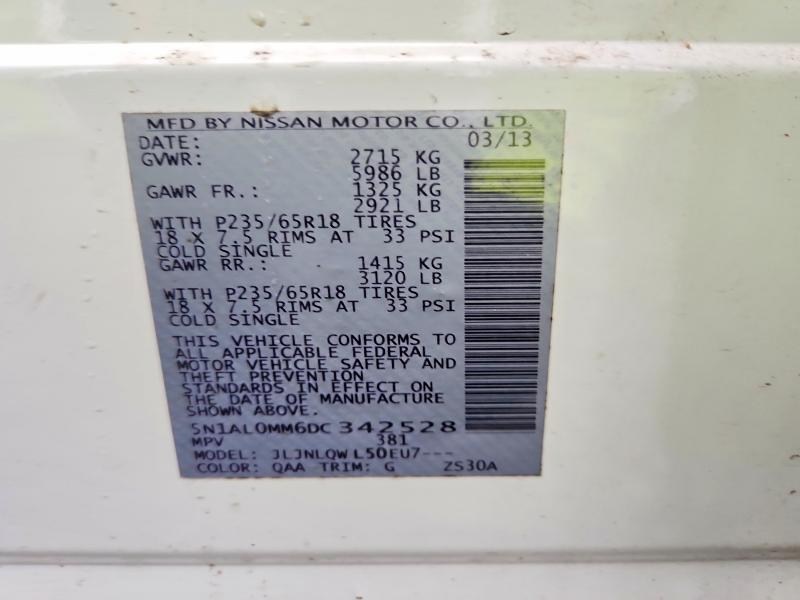 Aukcja sprzedaży 2013 Infiniti Jx35, vin: 5N1AL0MM6DC342528, numer aukcji: 67564416
