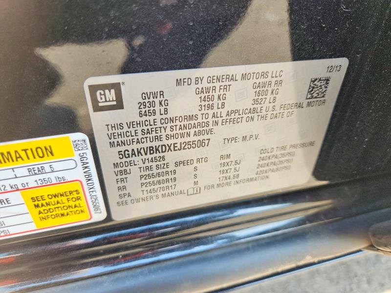 Aukcja sprzedaży 2014 Buick Enclave, vin: 5GAKVBKDXEJ255067, numer aukcji: 67252086