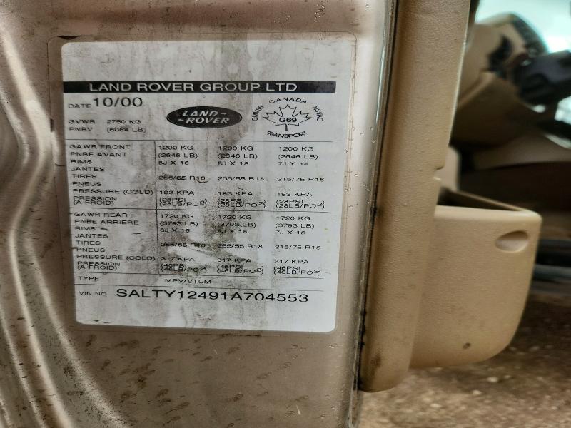 2001 Land Rover Discovery Ii მანქანა იყიდება აუქციონზე, vin: SALTY12491A704553, აუქციონის ნომერი: 67354726
