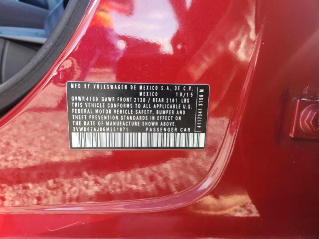 68332876 :رقم المزاد ، 3VWD67AJ8GM251871 vin ، 2016 Volkswagen Jetta مزاد بيع
