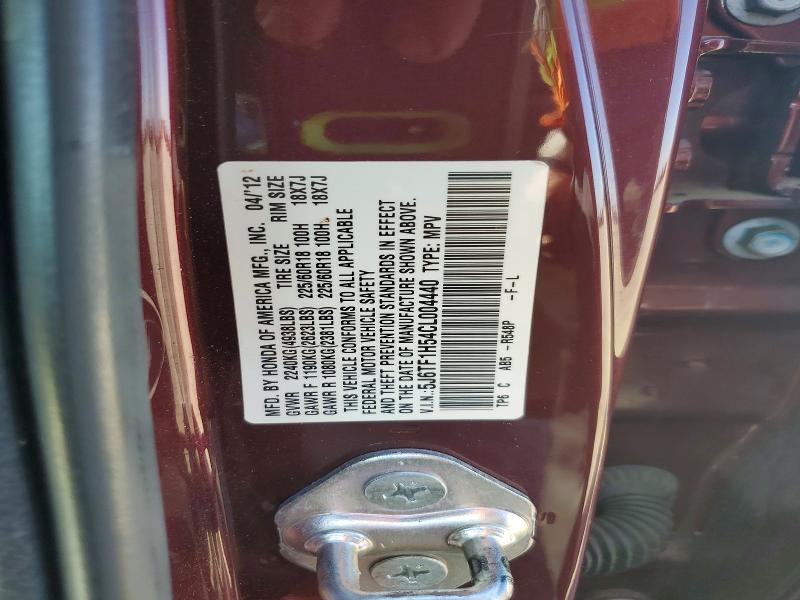 68715266 :رقم المزاد ، 5J6TF1H54CL004440 vin ، 2012 Honda Crosstour مزاد بيع