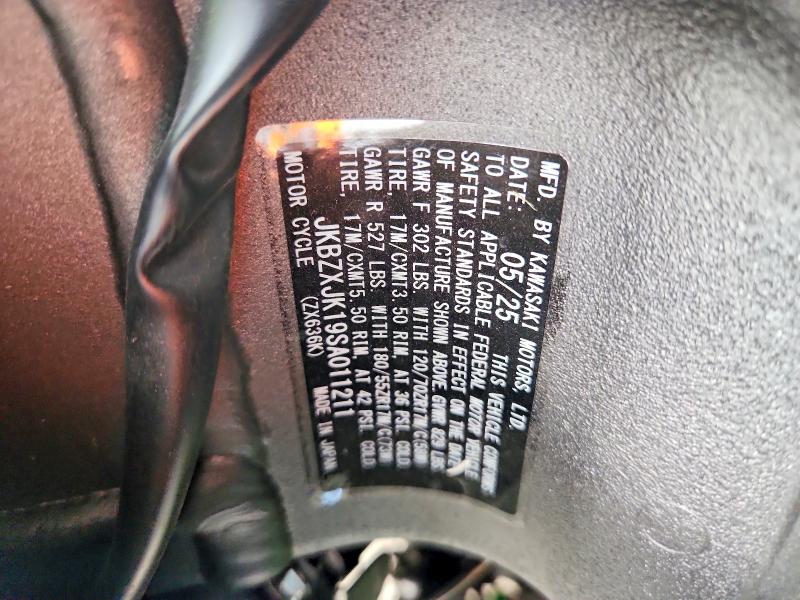 Aukcja sprzedaży 2025 Kawasaki Zx636, vin: JKBZXJK19SA011211, numer aukcji: 69582466