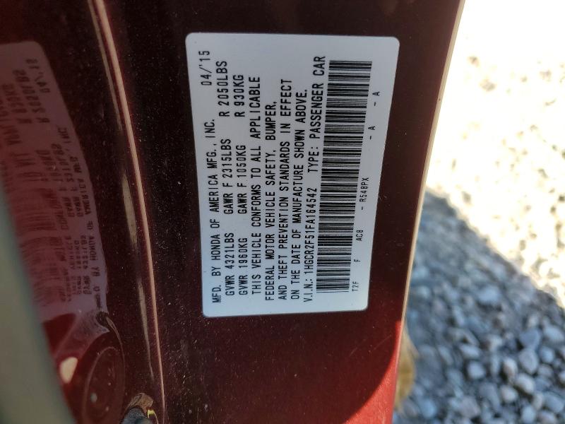 70683836 :رقم المزاد ، 1HGCR2F51FA164542 vin ، 2015 Honda Accord مزاد بيع