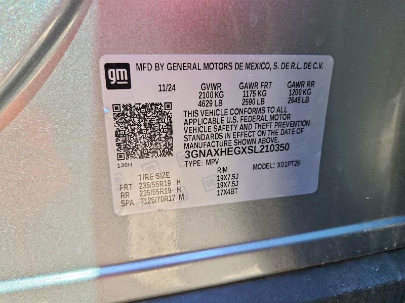 Продаж на аукціоні авто 2025 Chevrolet Equinox, vin: 3GNAXHEGXSL210350, номер лоту: 70852776