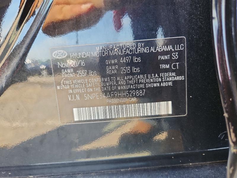 67435726 :رقم المزاد ، 5NPE34AF9HH529887 vin ، 2017 Hyundai Sonata مزاد بيع