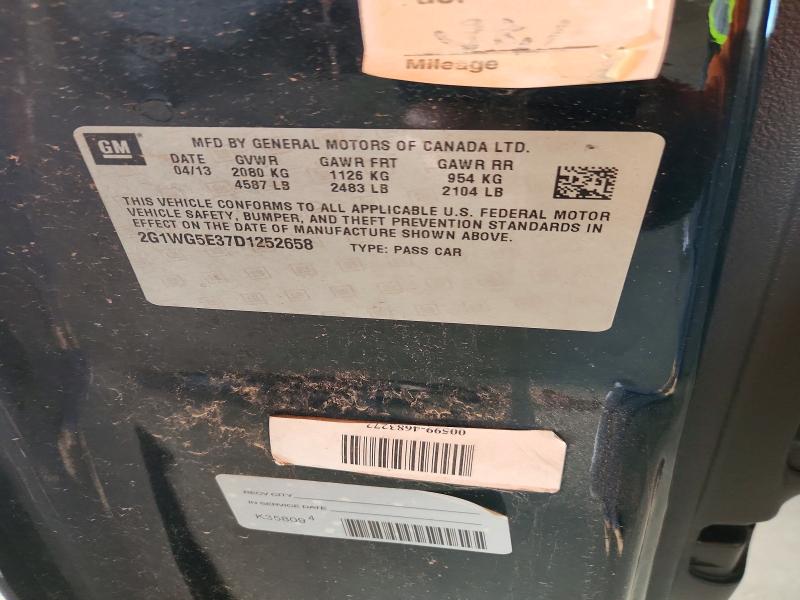 69182436 :رقم المزاد ، 2G1WG5E37D1252658 vin ، 2013 Chevrolet Impala مزاد بيع