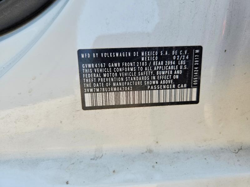 Продажа на аукционе авто 2024 Volkswagen Jetta, vin: 3VW7M7BU3RM047042, номер лота: 66768876