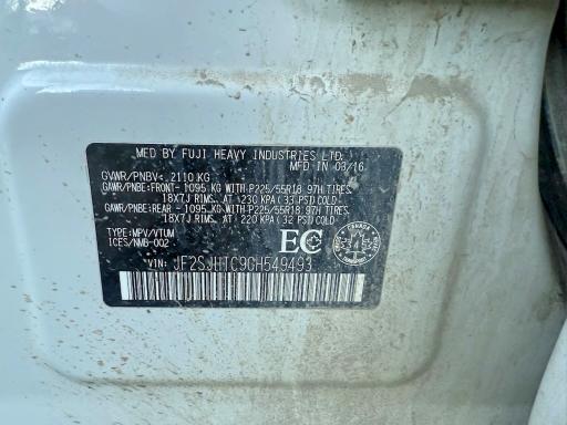 Aukcja sprzedaży 2016 Subaru Forester, vin: JF2SJHTC9GH549493, numer aukcji: 63751176