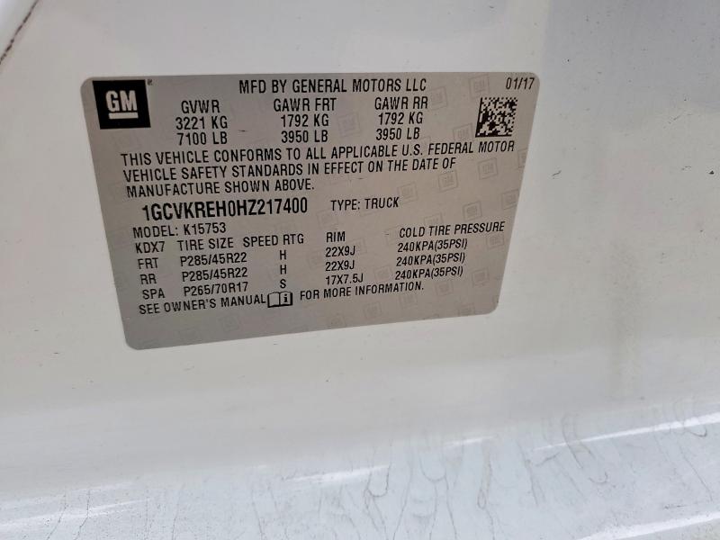 Продажа на аукционе авто 2017 Chevrolet Silverado, vin: 1GCVKREH0HZ217400, номер лота: 67668406