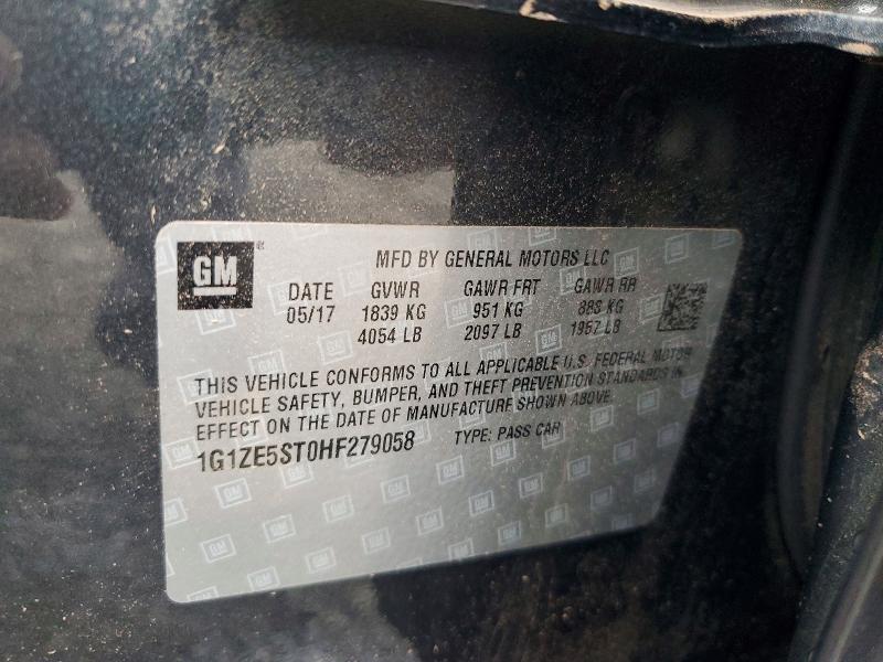67378036 :رقم المزاد ، 1G1ZE5ST0HF279058 vin ، 2017 Chevrolet Malibu مزاد بيع