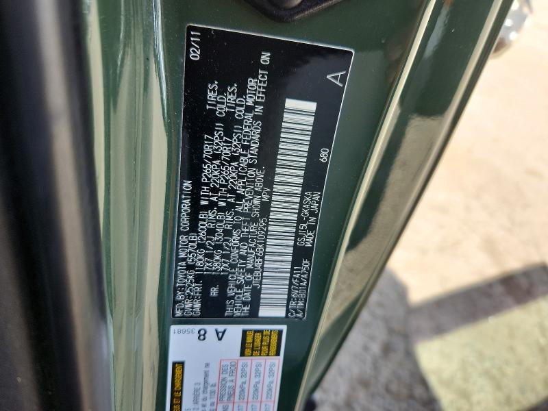 Aukcja sprzedaży 2011 Toyota Fj Cruiser, vin: JTEBU4BF6BK109295, numer aukcji: 68750896