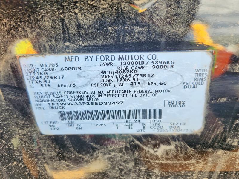 2005 Ford F350 მანქანა იყიდება აუქციონზე, vin: 1FTWW33P35ED33497, აუქციონის ნომერი: 68970816