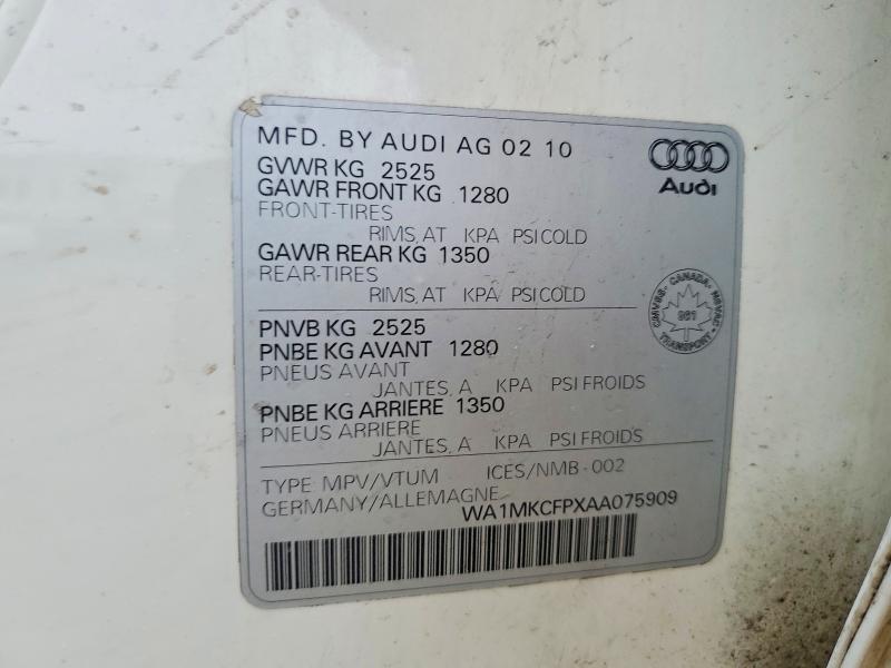 Aukcja sprzedaży 2010 Audi Q5, vin: WA1MKCFPXAA075909, numer aukcji: 69576256