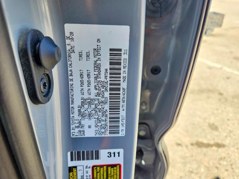 2021 Toyota Tacoma მანქანა იყიდება აუქციონზე, vin: 3TMDZ5BN1MM100754, აუქციონის ნომერი: 67045496