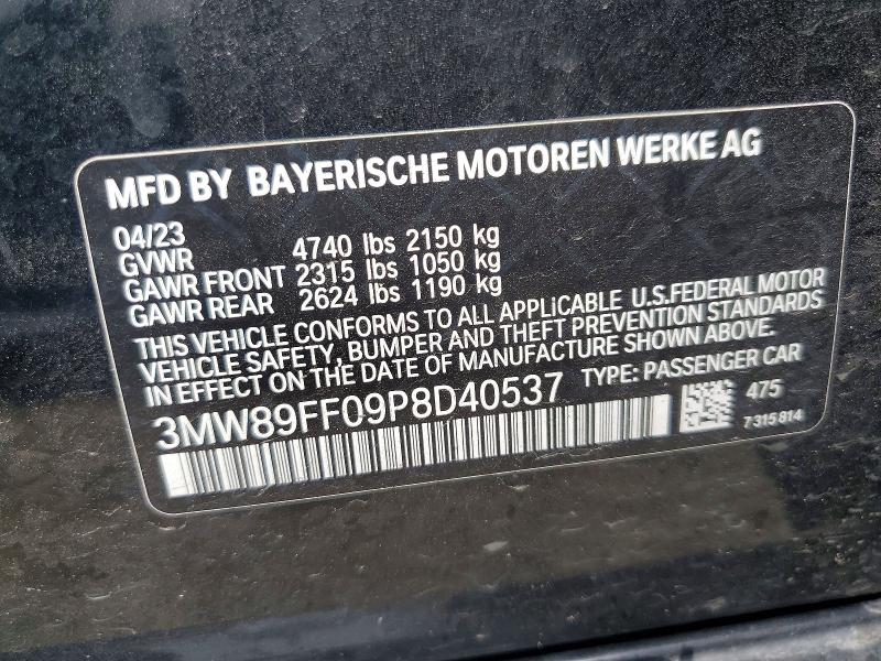 Продаж на аукціоні авто 2023 Bmw 330xi, vin: 3MW89FF09P8D40537, номер лоту: 66741706