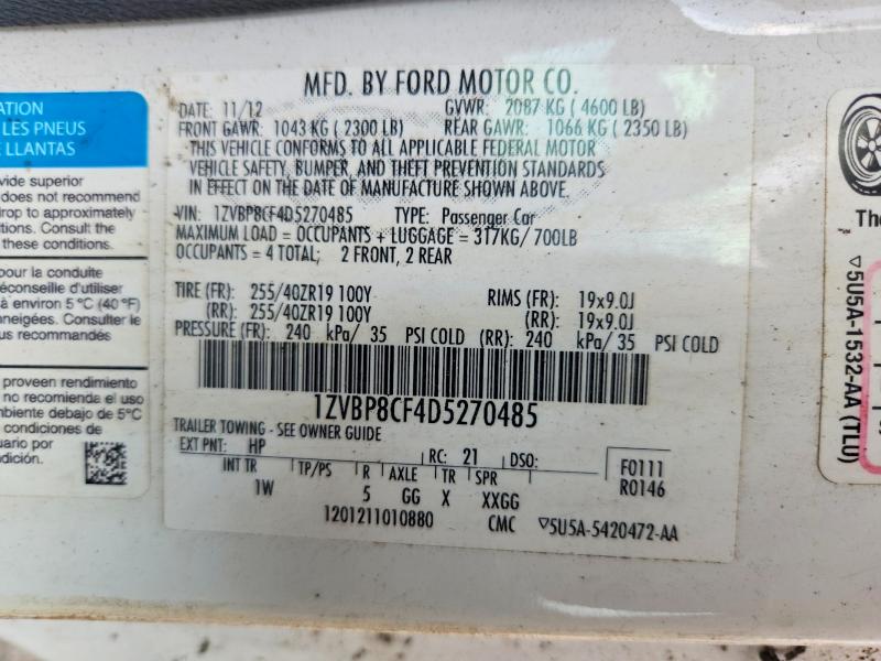 Продаж на аукціоні авто 2013 Ford Mustang, vin: 1ZVBP8CF4D5270485, номер лоту: 68540376