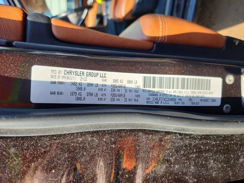 Aukcja sprzedaży 2012 Jeep Grand Cherokee, vin: 1C4RJFCTXCC240950, numer aukcji: 66954046