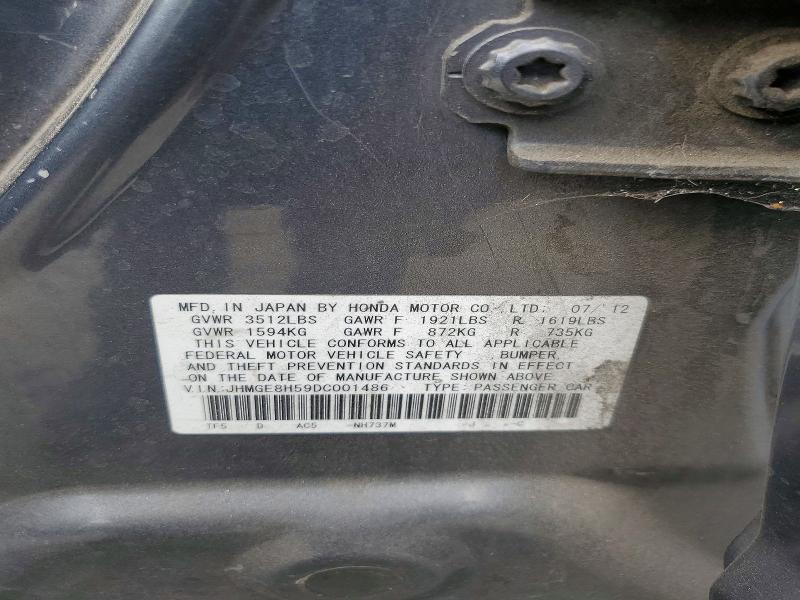 Aukcja sprzedaży 2013 Honda Fit, vin: JHMGE8H59DC001486, numer aukcji: 68663566